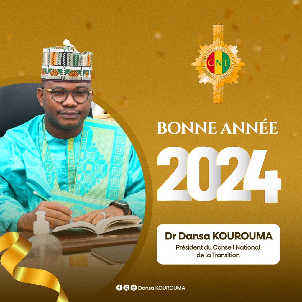 Voeux de Nouvel An: »Que l’année 2024 soit le témoin des réalisations significatives accomplies depuis le 5 septembre 2021 » (Dansa Kourouma)